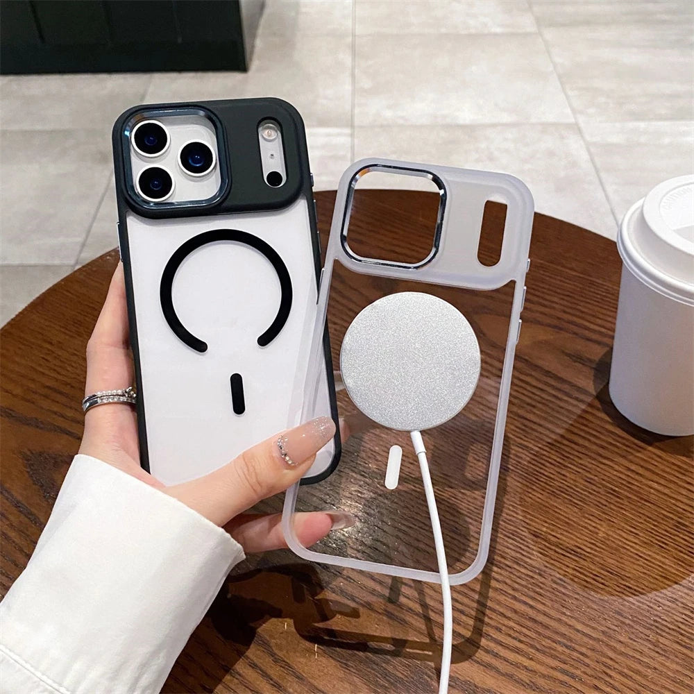 Shockproof For Magsafe Wireless Charge Case For iPhone 17 Air  Pro Max Plus Camera Lens Protect Wireless Charge Cover