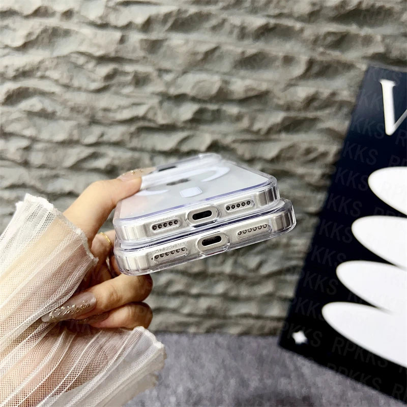 Original For Magsafe Magnetic Wireless Charging Case For iPhone 17 Air Pro Max 17  Clear Back Cover