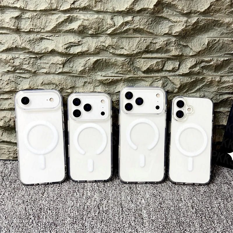 Original For Magsafe Magnetic Wireless Charging Case For iPhone 17 Air Pro Max 17  Clear Back Cover
