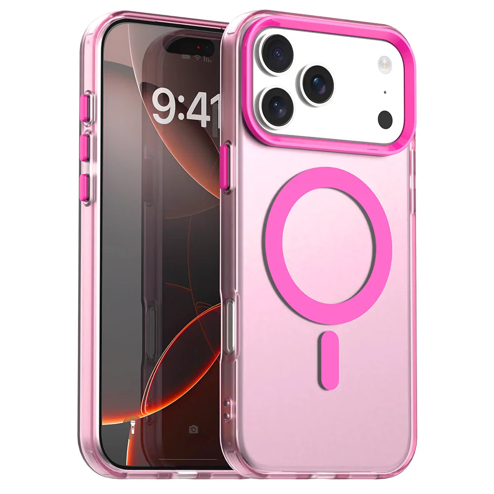 New Matte Candy Shockproof Magnetic Wireless Charge Clear Case for iPhone 17 16 14 13 12 15 Pro Max Plus 17Air 16e Magsafe Cover