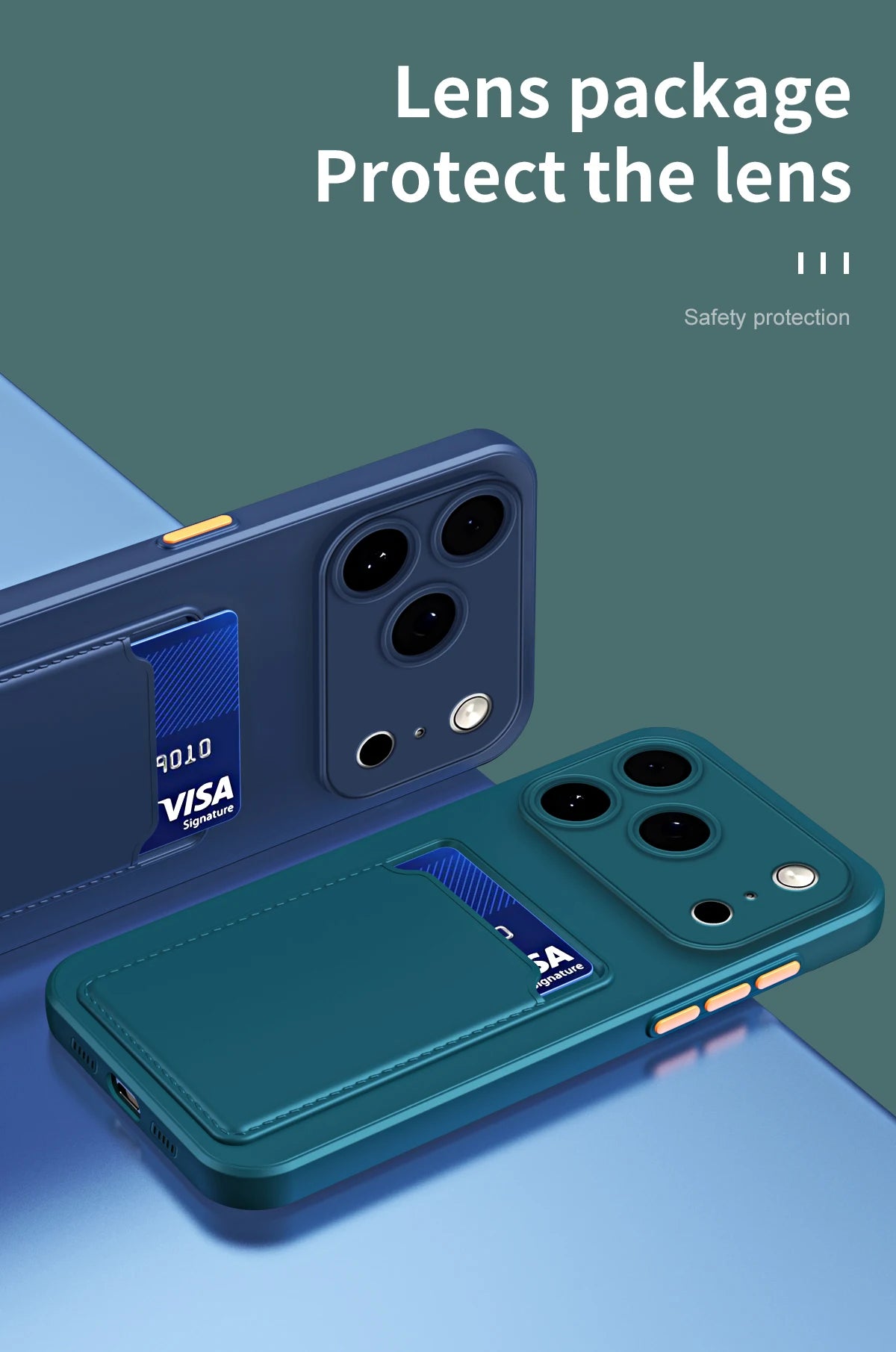 Silicone Wallet Case Funda For iPhone 17 Air 16 15 14  Pro Max Plus Card Holder Slot Back Cover Protective Accessories Cover