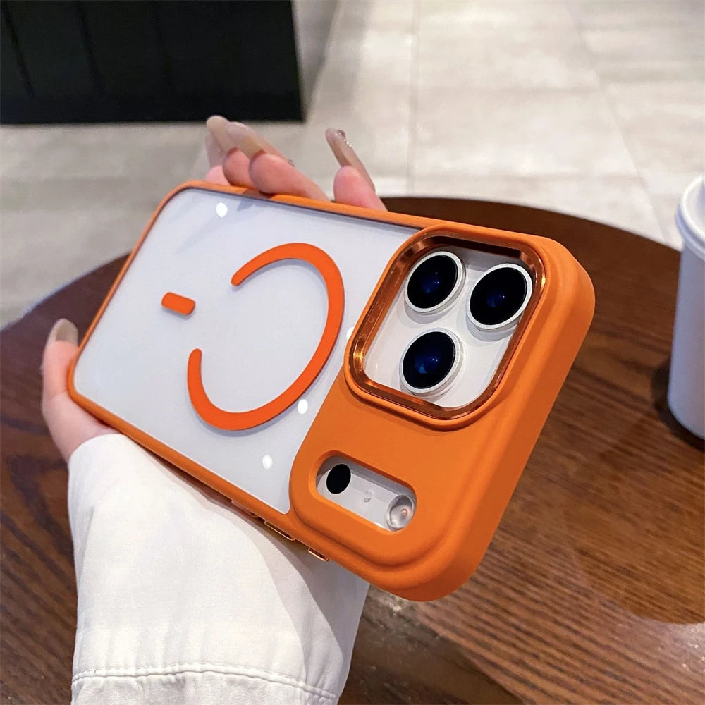 Shockproof For Magsafe Wireless Charge Case For iPhone 17 Air  Pro Max Plus Camera Lens Protect Wireless Charge Cover