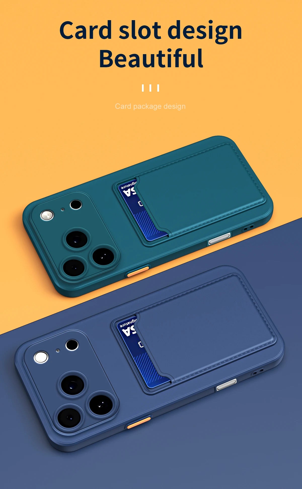 Silicone Wallet Case Funda For iPhone 17 Air 16 15 14  Pro Max Plus Card Holder Slot Back Cover Protective Accessories Cover