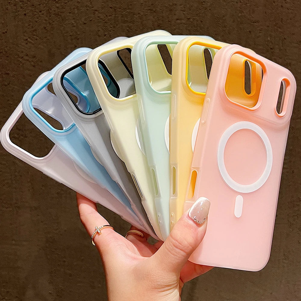Luxury Candy Magsafe Wireless Charge Matte Phone Case For iPhone 17 Pro Max 17 Pro 17 Air 17 Magnetic Protect Bumper Cases Cover