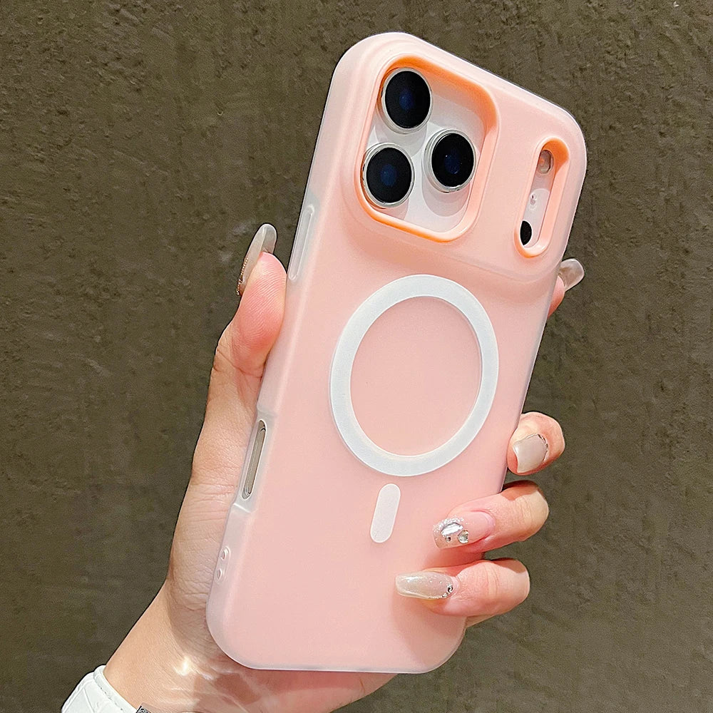 Luxury Candy Magsafe Wireless Charge Matte Phone Case For iPhone 17 Pro Max 17 Pro 17 Air 17 Magnetic Protect Bumper Cases Cover