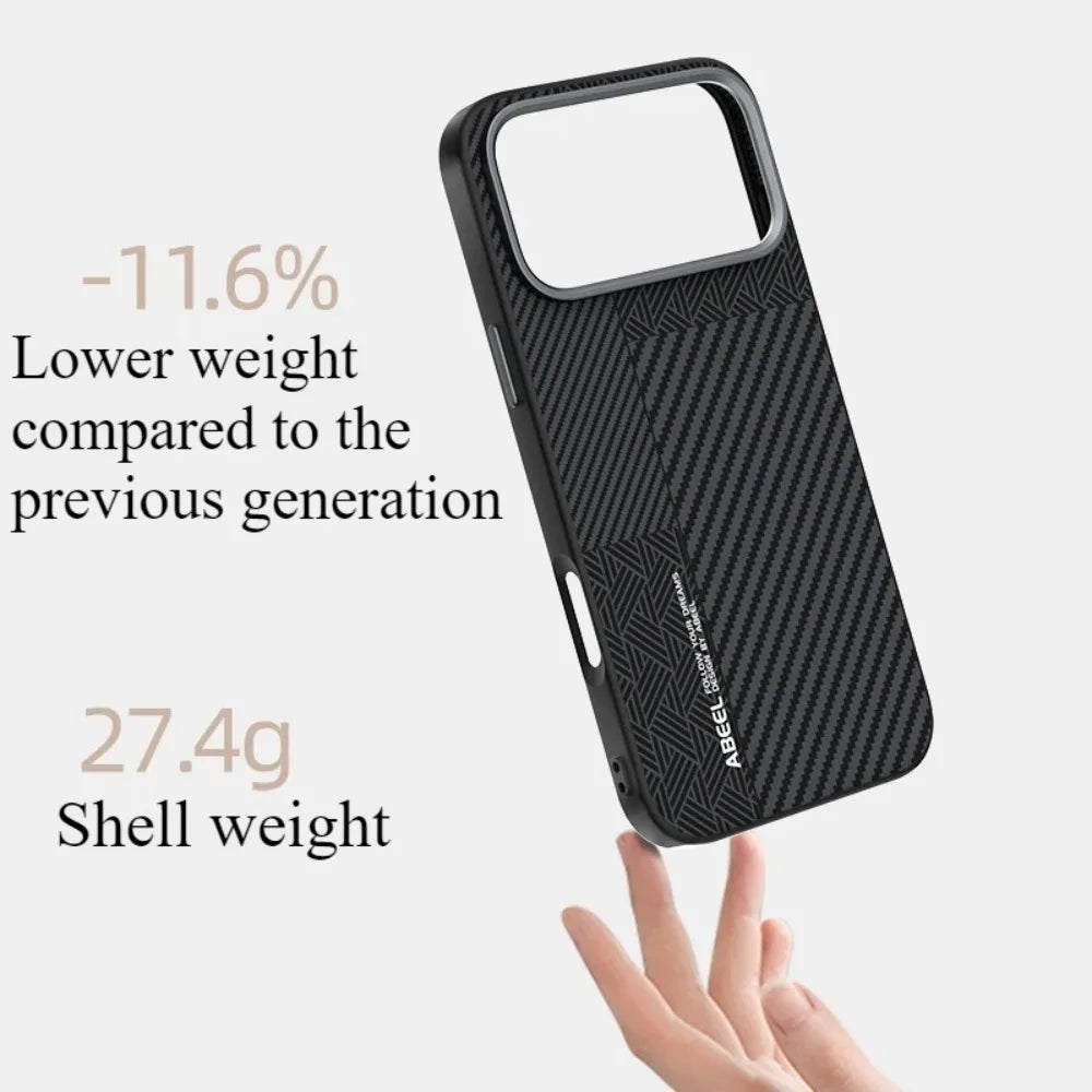 Brand New Carbon Fiber Slim Skin Friendly Case For iPhone 17 Air Pro Max Wireless Charge Shockproof Anti-Drop Protect Hard Cover