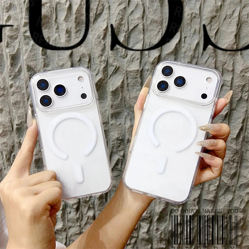 Original For Magsafe Magnetic Wireless Charging Case For iPhone 17 Air Pro Max 17  Clear Back Cover