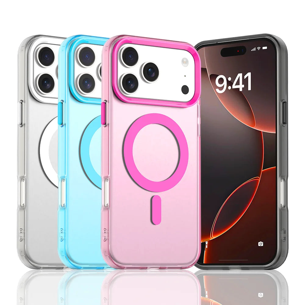 New Matte Candy Shockproof Magnetic Wireless Charge Clear Case for iPhone 17 16 14 13 12 15 Pro Max Plus 17Air 16e Magsafe Cover
