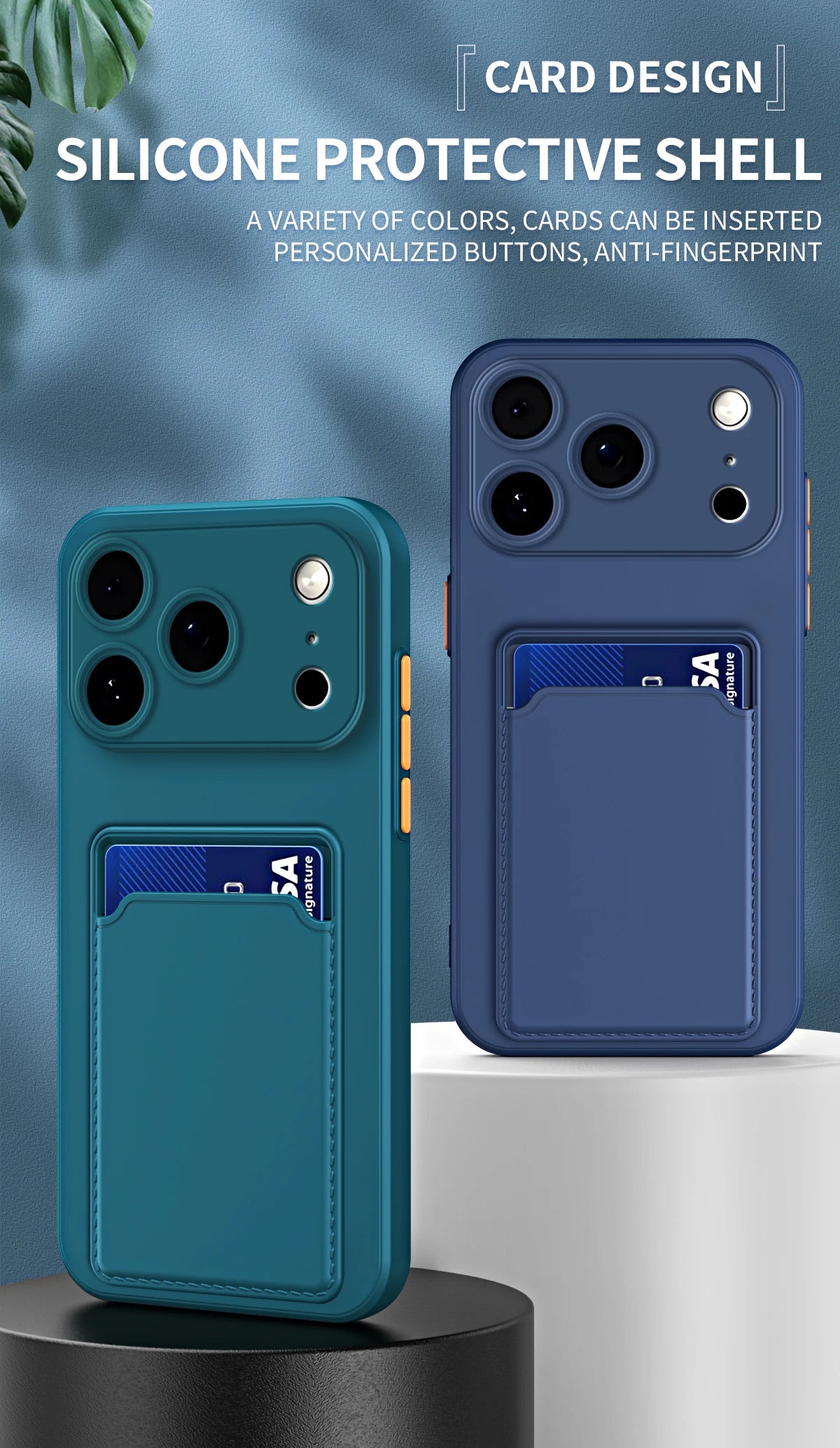 Silicone Wallet Case Funda For iPhone 17 Air 16 15 14  Pro Max Plus Card Holder Slot Back Cover Protective Accessories Cover