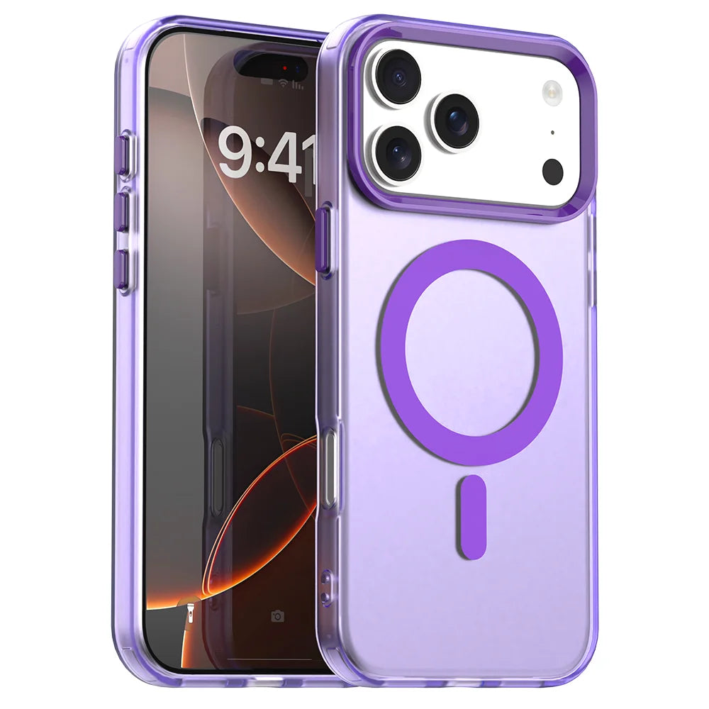 New Matte Candy Shockproof Magnetic Wireless Charge Clear Case for iPhone 17 16 14 13 12 15 Pro Max Plus 17Air 16e Magsafe Cover