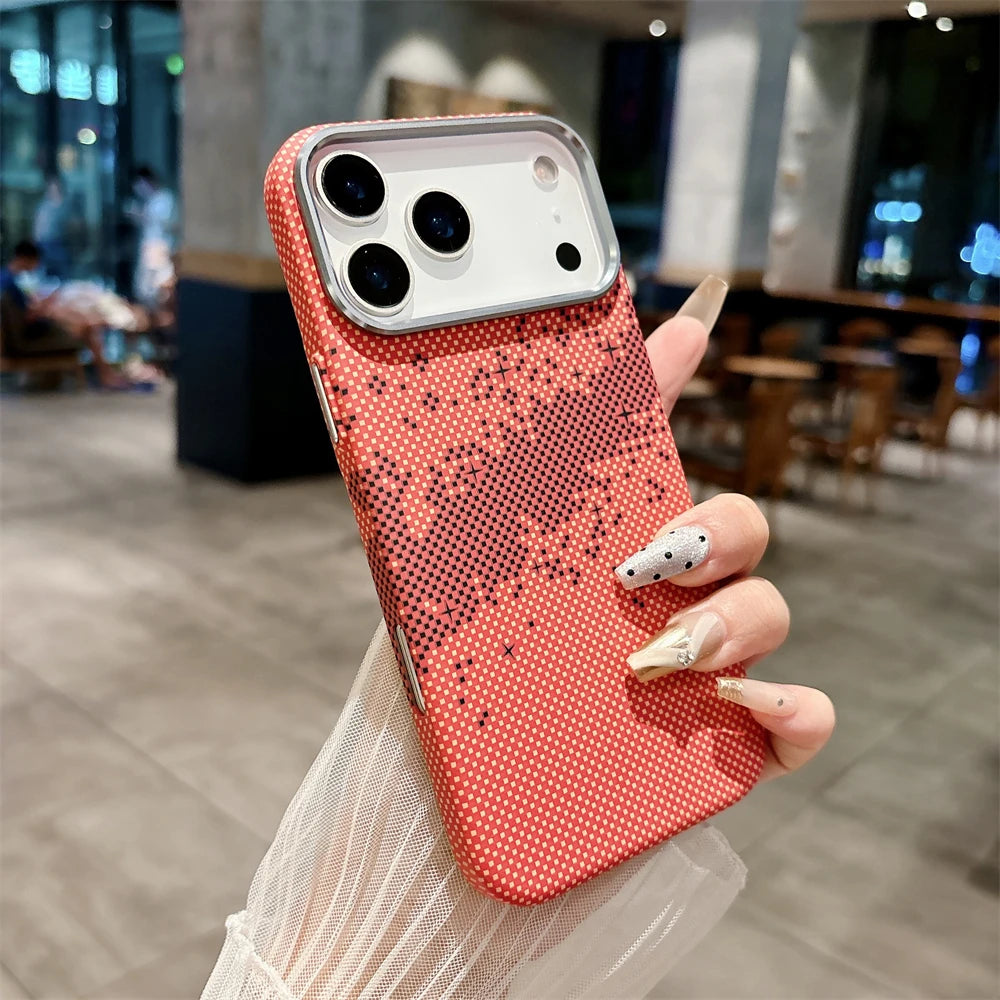 Luxury Kelvar Carbon Fiber Phone Case for iPhone 17 Air 17 Pro Max Magnetic Wireless Charging Ultra Thin Hard Colorful Cover