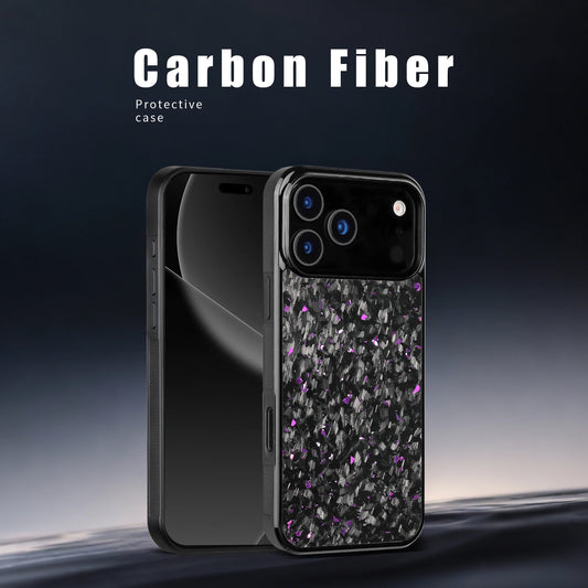 Glossy Black Frame Solid Color Pattern Carbon Fiber Cover Phone Case For iPhone 17 Air Pro/Pro Max Shockproof Matte Bumper Cover