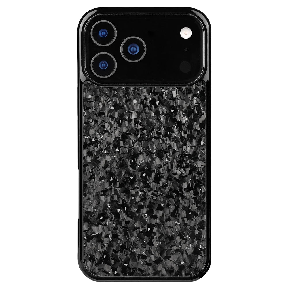 Glossy Black Frame Solid Color Pattern Carbon Fiber Cover Phone Case For iPhone 17 Air Pro/Pro Max Shockproof Matte Bumper Cover